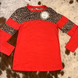 Boutique Sunshine & Rodeos Red Leopard Shirt